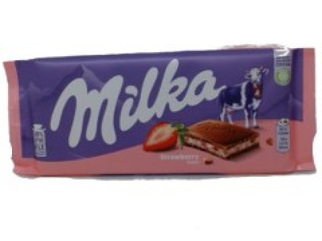 Milka Chocolate Bar Strawberry 100g.