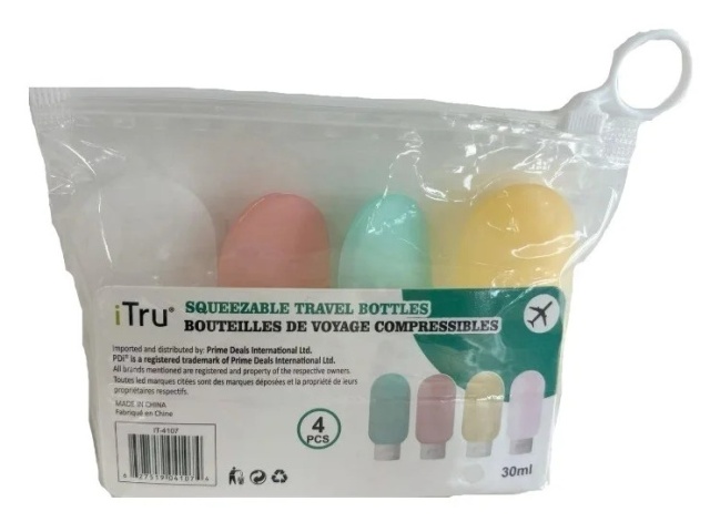 Squeezable Travel Bottles- 4 pack 30 ml