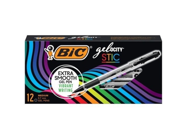 BIC GELOCITY 12 PK PEN BLACK INK