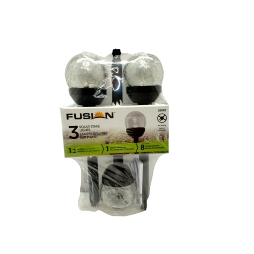 Solar Stake Light 3pk. Crackle Ball Fusion